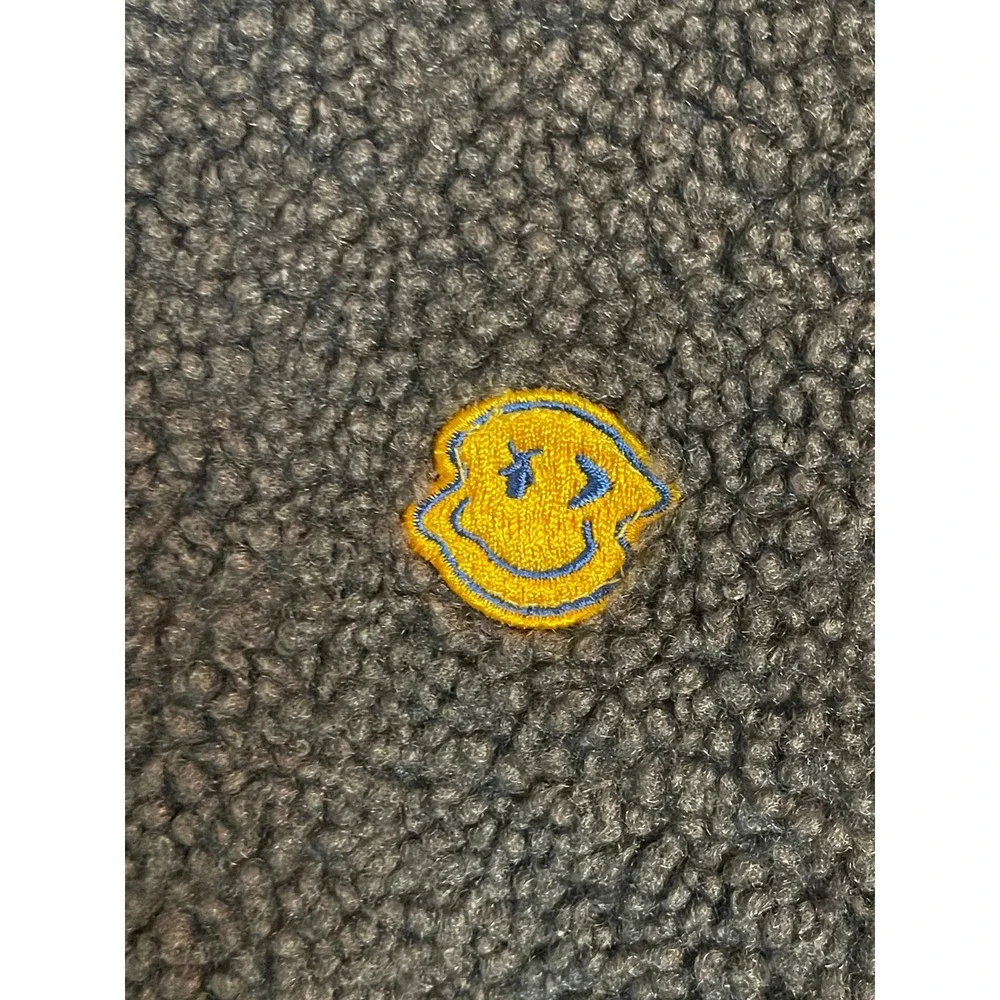 Dutch Bros Coffee Fleece Pullover Smiley‎ Face Sherpa Jacket Women's Medium